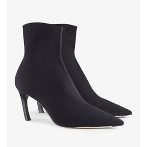 M.M. Lafleur Lana Boot 3D-Knit Pointed Toe Stiletto Heel Black Sz EU 37.5 US 7.5